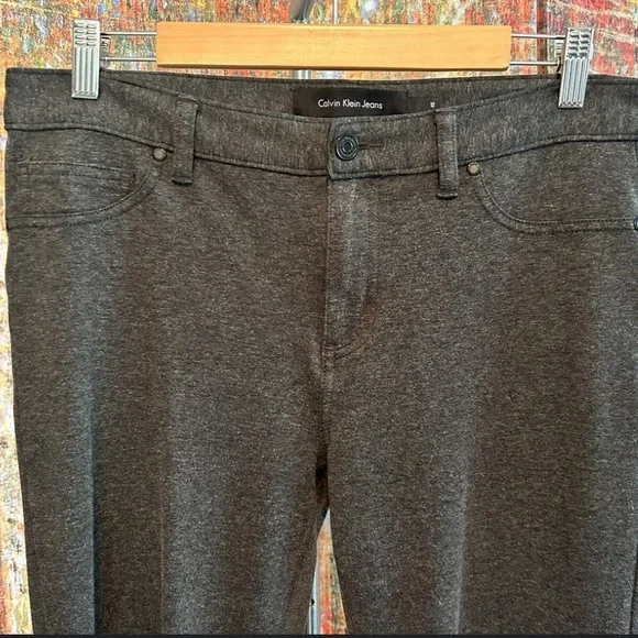 Calvin Klein Jeans Dark Gray Trousers faux Denim sweatpants size 4 - Picture 1 of 6